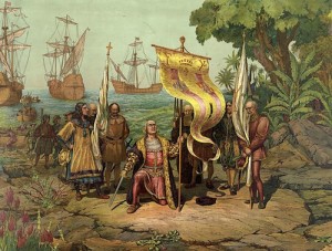 Christophe Colomb arrive en Amérique
